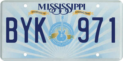 MS license plate BYK971