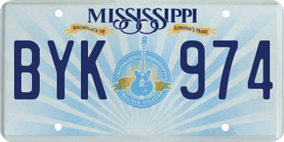 MS license plate BYK974