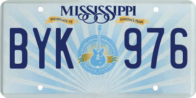 MS license plate BYK976