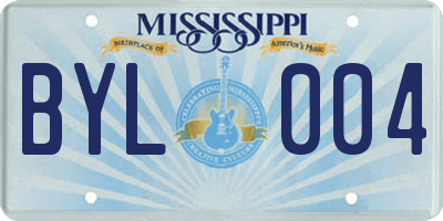 MS license plate BYL004