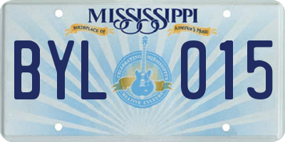 MS license plate BYL015