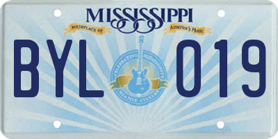 MS license plate BYL019
