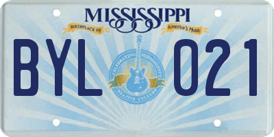 MS license plate BYL021