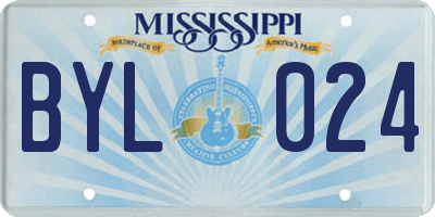 MS license plate BYL024