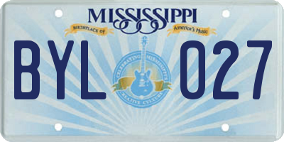 MS license plate BYL027