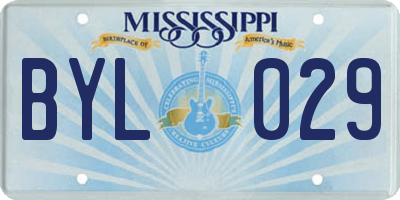 MS license plate BYL029