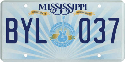 MS license plate BYL037