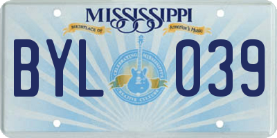 MS license plate BYL039