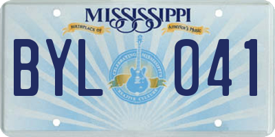 MS license plate BYL041