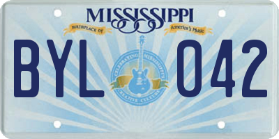 MS license plate BYL042