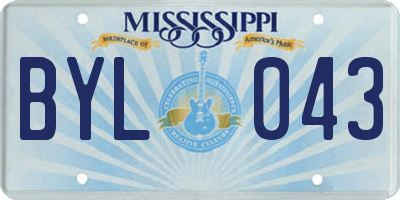 MS license plate BYL043