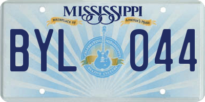 MS license plate BYL044