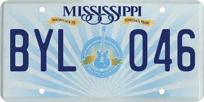 MS license plate BYL046
