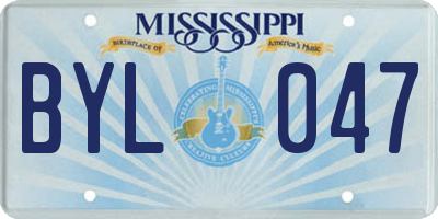 MS license plate BYL047