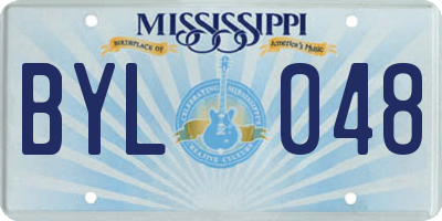 MS license plate BYL048