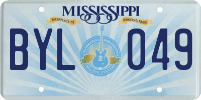 MS license plate BYL049