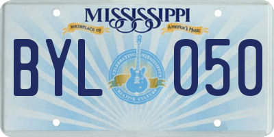 MS license plate BYL050