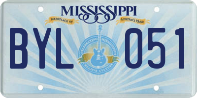 MS license plate BYL051