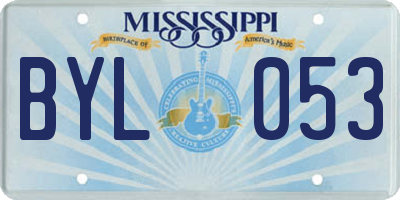 MS license plate BYL053