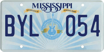 MS license plate BYL054