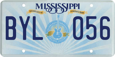 MS license plate BYL056
