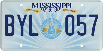 MS license plate BYL057