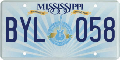 MS license plate BYL058
