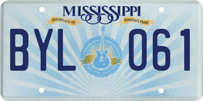 MS license plate BYL061