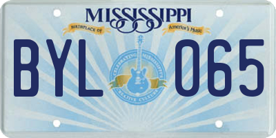 MS license plate BYL065