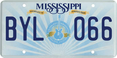 MS license plate BYL066