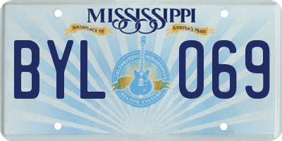 MS license plate BYL069