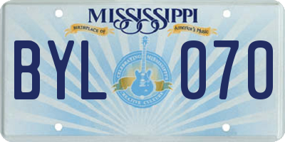 MS license plate BYL070
