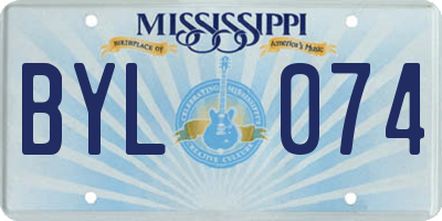 MS license plate BYL074