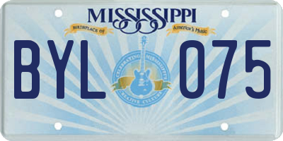 MS license plate BYL075