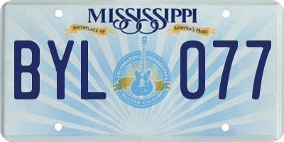 MS license plate BYL077