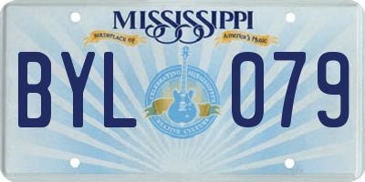 MS license plate BYL079