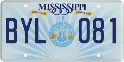 MS license plate BYL081