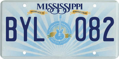 MS license plate BYL082