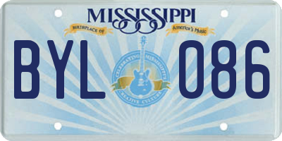 MS license plate BYL086