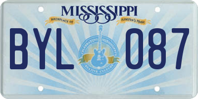 MS license plate BYL087