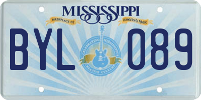 MS license plate BYL089