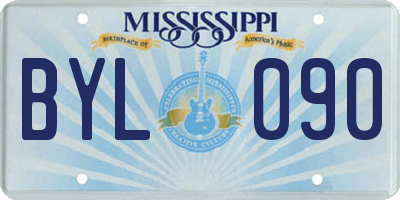 MS license plate BYL090