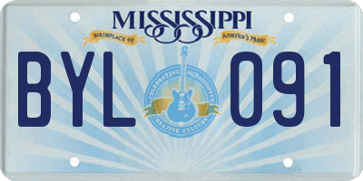 MS license plate BYL091