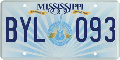 MS license plate BYL093