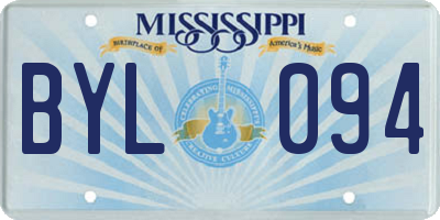 MS license plate BYL094