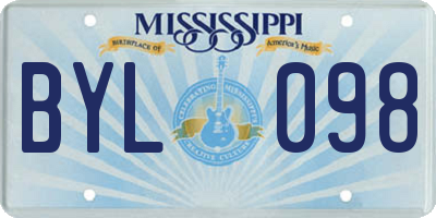 MS license plate BYL098