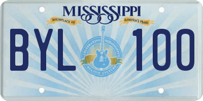 MS license plate BYL100