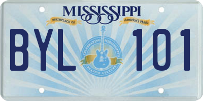 MS license plate BYL101