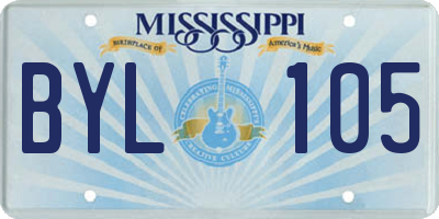 MS license plate BYL105