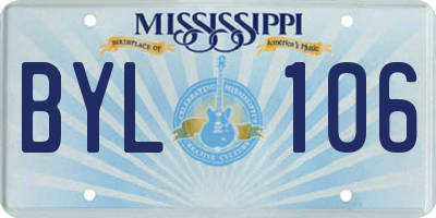 MS license plate BYL106